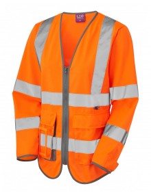 Leo Beaworthy Women's Sleeved Superior Waistcoat Orange High Visibility